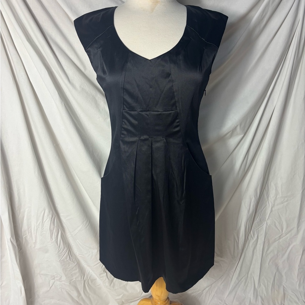 NAF NAF Black Satin Cocktail Dress 44 / L